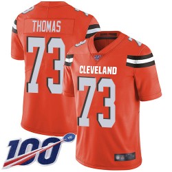 Limited Men's Joe Thomas Orange Alternate Jersey - #73 Football Cleveland Browns 100th Season Vapor Untouchable