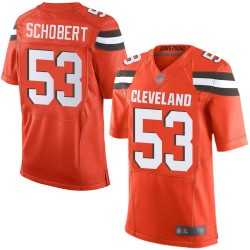 Elite Men's Joe Schobert Orange Alternate Jersey - #53 Football Cleveland Browns