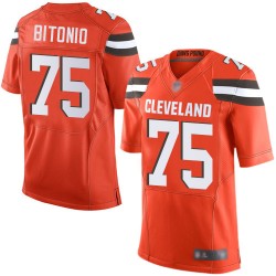 Elite Men's Joel Bitonio Orange Alternate Jersey - #75 Football Cleveland Browns