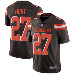 Limited Men's Kareem Hunt Brown Home Jersey - #27 Football Cleveland Browns Vapor Untouchable