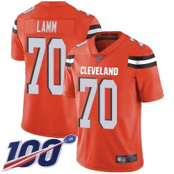Limited Men's Kendall Lamm Orange Alternate Jersey - #70 Football Cleveland Browns 100th Season Vapor Untouchable