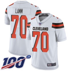 Limited Men's Kendall Lamm White Road Jersey - #70 Football Cleveland Browns 100th Season Vapor Untouchable