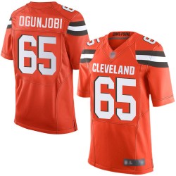 Elite Men's Larry Ogunjobi Orange Alternate Jersey - #65 Football Cleveland Browns
