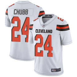 Limited Men's Nick Chubb White Road Jersey - #24 Football Cleveland Browns Vapor Untouchable