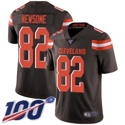 Limited Men's Ozzie Newsome Brown Home Jersey - #82 Football Cleveland Browns 100th Season Vapor Untouchable