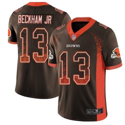 Limited Men's Odell Beckham Jr. Brown Jersey - #13 Football Cleveland Browns Rush Drift Fashion