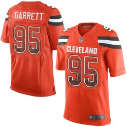 Elite Men's Myles Garrett Orange Alternate Jersey - #95 Football Cleveland Browns Drift Fashion