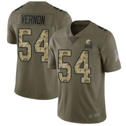 Limited Men's Olivier Vernon Olive/Camo Jersey - #54 Football Cleveland Browns 2017 Salute to Service