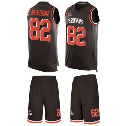 Limited Men's Ozzie Newsome Brown Jersey - #82 Football Cleveland Browns Tank Top Suit