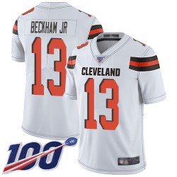 Limited Men's Odell Beckham Jr. White Road Jersey - #13 Football Cleveland Browns 100th Season Vapor Untouchable