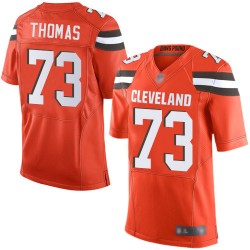Elite Men's Joe Thomas Orange Alternate Jersey - #73 Football Cleveland Browns