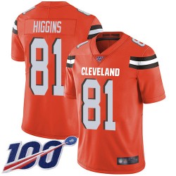 Limited Men's Rashard Higgins Orange Alternate Jersey - #81 Football Cleveland Browns 100th Season Vapor Untouchable