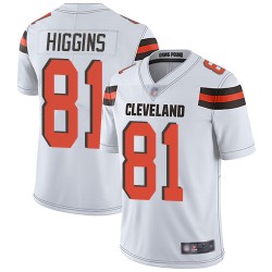 Limited Men's Rashard Higgins White Road Jersey - #81 Football Cleveland Browns Vapor Untouchable