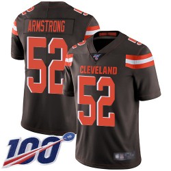 Limited Men's Ray-Ray Armstrong Brown Home Jersey - #52 Football Cleveland Browns 100th Season Vapor Untouchable