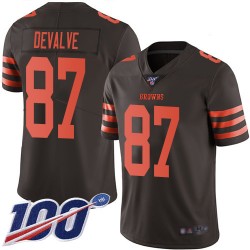 Limited Men's Seth DeValve Brown Jersey - #87 Football Cleveland Browns 100th Season Rush Vapor Untouchable