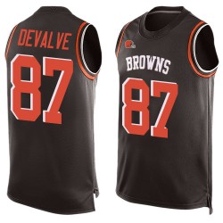 Limited Men's Seth DeValve Brown Jersey - #87 Football Cleveland Browns Player Name & Number Tank Top