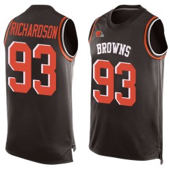 Limited Men's Sheldon Richardson Brown Jersey - #98 Football Cleveland Browns Player Name & Number Tank Top