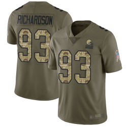 Limited Men's Sheldon Richardson Olive/Camo Jersey - #98 Football Cleveland Browns 2017 Salute to Service