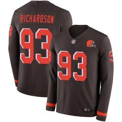 Limited Men's Sheldon Richardson Brown Jersey - #98 Football Cleveland Browns Therma Long Sleeve