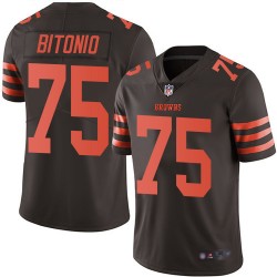 Elite Men's Joel Bitonio Brown Jersey - #75 Football Cleveland Browns Rush Vapor Untouchable