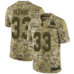 Limited Men's Sheldrick Redwine Camo Jersey - #33 Football Cleveland Browns 2018 Salute to Service