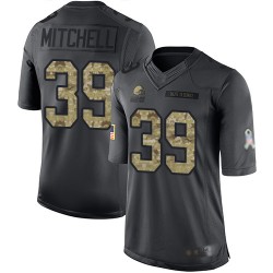 Limited Men's Terrance Mitchell Black Jersey - #39 Football Cleveland Browns 2016 Salute to Service