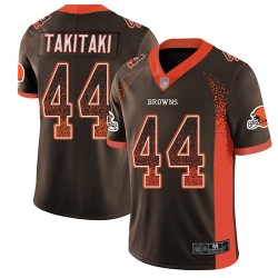 Limited Men's Sione Takitaki Brown Jersey - #44 Football Cleveland Browns Rush Drift Fashion
