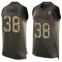 Limited Men's T. J. Carrie Green Jersey - #38 Football Cleveland Browns Salute to Service Tank Top