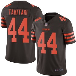 Limited Men's Sione Takitaki Brown Jersey - #44 Football Cleveland Browns Rush Vapor Untouchable