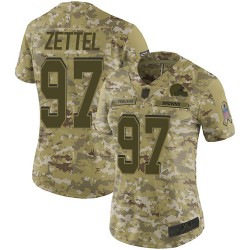 Limited Women's Anthony Zettel Camo Jersey - #97 Football Cleveland Browns 2018 Salute to Service