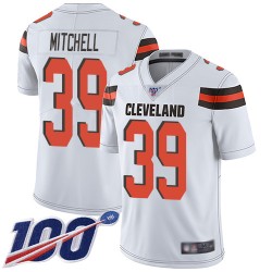 Limited Men's Terrance Mitchell White Road Jersey - #39 Football Cleveland Browns 100th Season Vapor Untouchable