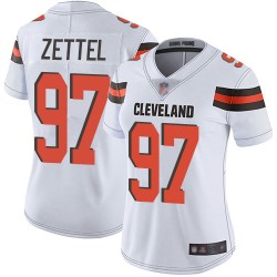 Limited Women's Anthony Zettel White Road Jersey - #97 Football Cleveland Browns Vapor Untouchable