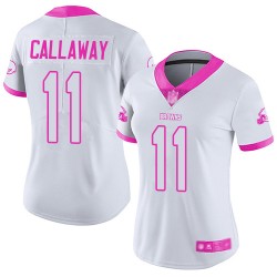 Limited Women's Antonio Callaway White/Pink Jersey - #11 Football Cleveland Browns Rush Fashion
