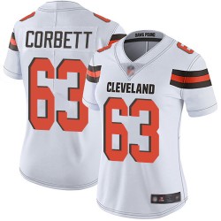 Limited Women's Austin Corbett White Road Jersey - #63 Football Cleveland Browns Vapor Untouchable