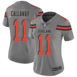 Limited Women's Antonio Callaway Gray Jersey - #11 Football Cleveland Browns Inverted Legend