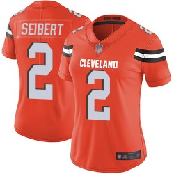 Limited Women's Austin Seibert Orange Alternate Jersey - #2 Football Cleveland Browns Vapor Untouchable