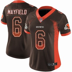 Limited Women's Baker Mayfield Brown Jersey - #6 Football Cleveland Browns Rush Drift Fashion