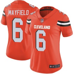 Limited Women's Baker Mayfield Orange Alternate Jersey - #6 Football Cleveland Browns Vapor Untouchable