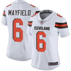 Limited Women's Baker Mayfield White Road Jersey - #6 Football Cleveland Browns Vapor Untouchable