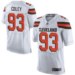 Elite Men's Trevon Coley White Road Jersey - #93 Football Cleveland Browns
