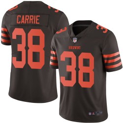 Elite Men's T. J. Carrie Brown Jersey - #38 Football Cleveland Browns Rush Vapor Untouchable