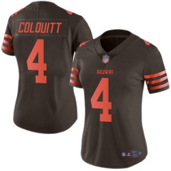 Limited Women's Britton Colquitt Brown Jersey - #4 Football Cleveland Browns Rush Vapor Untouchable