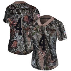 Limited Women's Britton Colquitt Camo Jersey - #4 Football Cleveland Browns Rush Realtree