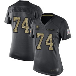 Limited Women's Chris Hubbard Black Jersey - #74 Football Cleveland Browns 2016 Salute to Service