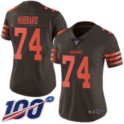 Limited Women's Chris Hubbard Brown Jersey - #74 Football Cleveland Browns 100th Season Rush Vapor Untouchable
