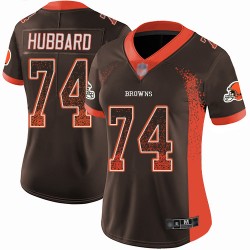 Limited Women's Chris Hubbard Brown Jersey - #74 Football Cleveland Browns Rush Drift Fashion