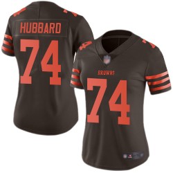 Limited Women's Chris Hubbard Brown Jersey - #74 Football Cleveland Browns Rush Vapor Untouchable