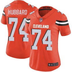 Limited Women's Chris Hubbard Orange Alternate Jersey - #74 Football Cleveland Browns Vapor Untouchable
