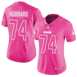 Limited Women's Chris Hubbard Pink Jersey - #74 Football Cleveland Browns Rush Fashion