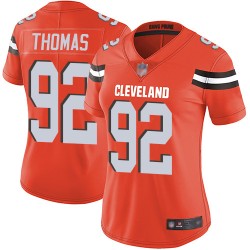Limited Women's Chad Thomas Orange Alternate Jersey - #92 Football Cleveland Browns Vapor Untouchable